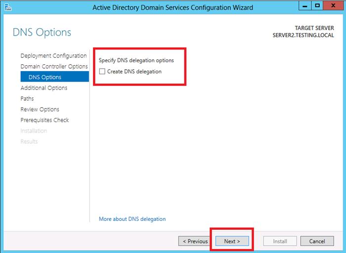 Create a DNS delegation