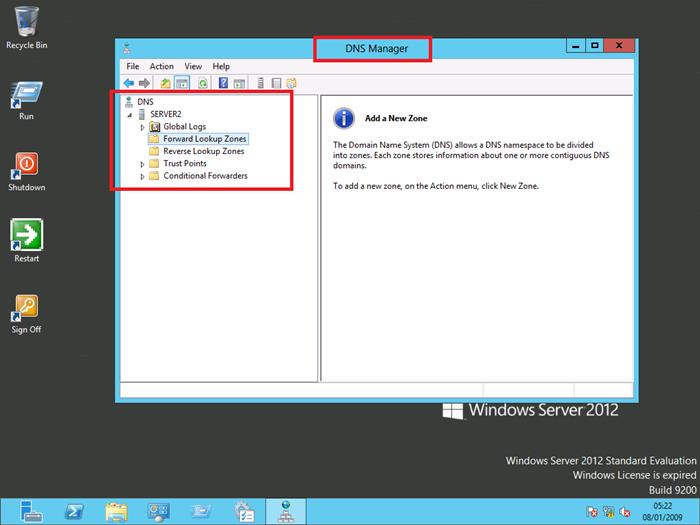 Windows Server 2012 DNS Management Console