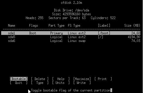 cfdisk