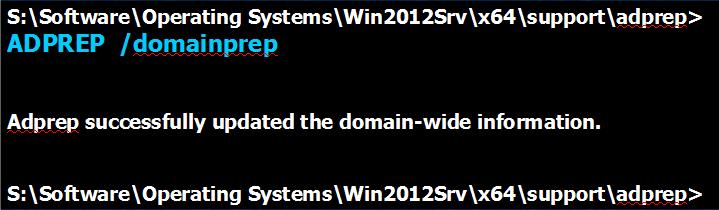 Running the DomainPrep command