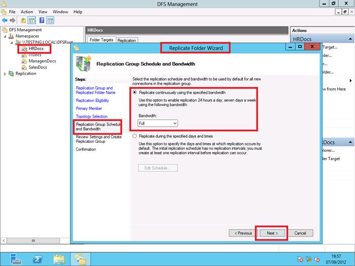 Replication bandwidth