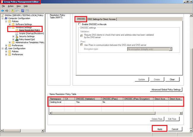 Create a Name Resolution Policy Table - NRPT